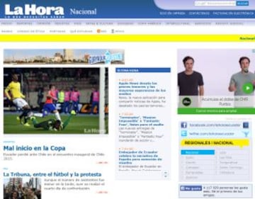 &quot;Mal inicio en la Copa&quot; fue el t&iacute;tulo de la cr&oacute;nica del diario ecuatoriano.