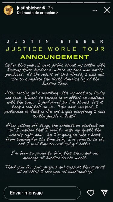?Por qu¨¦ Justin Bieber cancela el resto de su gira mundial?
