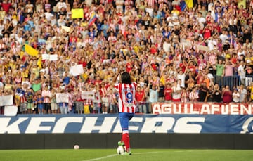 El 22 de agosto de 2011 fue presentado en el Vicente Calderón procedente del Oporto ante más de 10 mil espectadores. Lució por primera vez la camiseta del equipo 'colchonero' donde logró tres títulos en dos años, marcó 70 goles en 91 partidos oficiales que disputó y cumplió sus primeras palabras cuando llegó al equipo "Quiero marcar una era con el Atlético."
