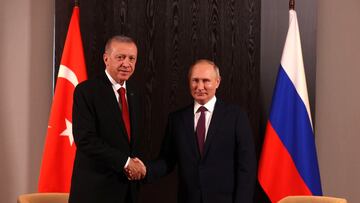 El presidente de Rusia, Vladímir Putin, y su homólogo turco, Recep Tayyip Erdogan. Photo: -/Kremlin/dpa -