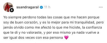 Sandra Garal, ex de Marco Asensio: Jams olvido cmo me afect lo que me hiciste