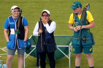 La reacción de Adriana Ruano al darse cuenta de que había ganado la medalla de oro.