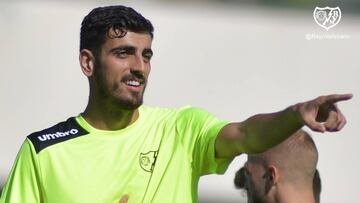 Catena, durante un entrenamiento del Rayo.