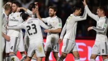 El Madrid celebra la victoria ante el Cruz Azul.