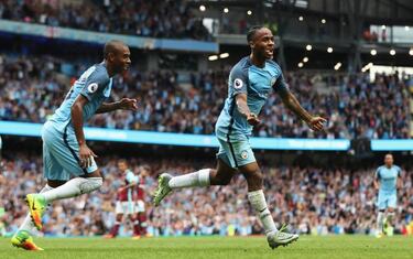 Sterling's double leads City past West Ham