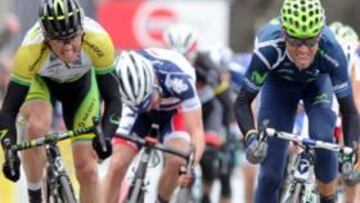 <b>MUY AJUSTADO. </b>Valverde batió a Gerrans en la misma línea de meta, como en el Tour Down Under.