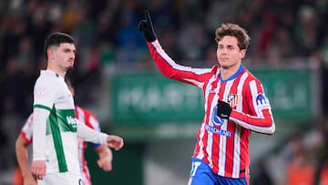ELCHE, SPAIN - JANUARY 15: Rodrigo Riquelme of Atletico de Madrid celebrates after scoring his team's third goal during the Copa del Rey Round of 16 match between Elche CF and Atletico de Madrid at Estadio Manuel Martinez Valero on January 15, 2025 in Elche, Spain. (Photo by Francisco Macia/Quality Sport Images/Getty Images)
ALEGRIA
PUBLICADA 17/01/25 NA MA11 1COL