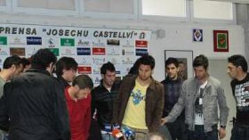 <b>MALOS MOMENTOS. </b>La plantilla del Lorca, en mala situación.