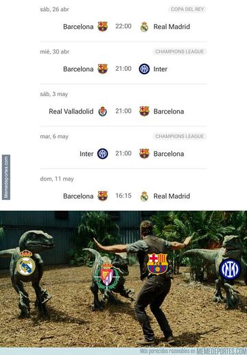 La remontada del Bar?a, la derrota del Atleti, protagonistas de los memes de la jornada