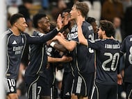 Vinicius Junior celebra uno de sus goles ante el Manchester City.