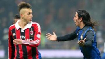 Ezequiel Matias Schelotto celebra el gol del Inter.