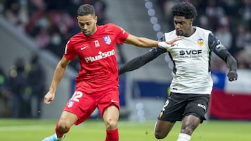 Renan Lodi, durante el partido contra el Valencia. 