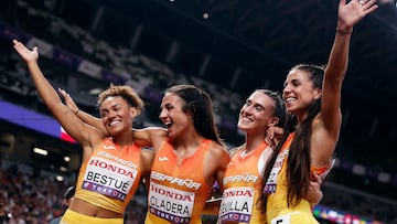 El 4x100 femenino, formado por Jaël-Sakura Bestué, Esperança Cladera, Paula Sevilla y Maribel Pérez.
