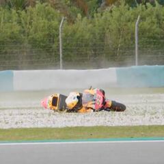 Así fue el primer arrastrón de Marc Márquez en 2020