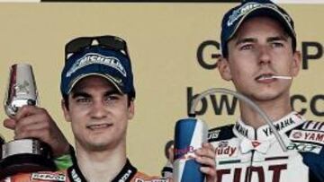 <b>RIVALES. </b>Pedrosa y Lorenzo, dos españoles en lo alto del Mundial.