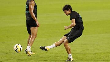 Vallejo, durante un entrenamiento del Real Madrid.