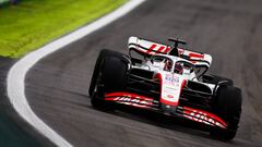 SAO PAULO, BRAZIL - NOVEMBER 11: Kevin Magnussen of Denmark driving the (20) Haas F1 VF-22 Ferrari on track during qualifying ahead of the F1 Grand Prix of Brazil at Autodromo Jose Carlos Pace on November 11, 2022 in Sao Paulo, Brazil. (Photo by Jared C. Tilton/Getty Images)