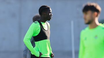 Assane Diao, en el entrenamiento.