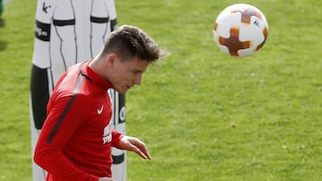 Gameiro en el entrenamiento.