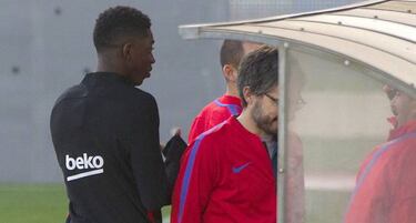 Dembélé training with the ball, dreaming of playing Real Madrid
