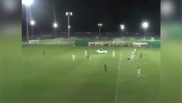 Car driven onto football pitch during match in UAE