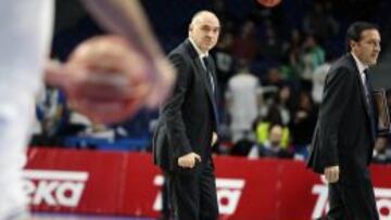 Pablo Laso, entrenador del Real Madrid, durante el último partido de Liga ante el Obradoiro.