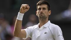 FILED - 11 July 2021, United Kingdom, London: Serbian tennis player Novak Djokovic reacts during his Men's Final tennis match against Italy's Matteo Berrettini during Wimbledon Tennis tournament. Djokovic won a legal victory in his bid to avoid deportatio