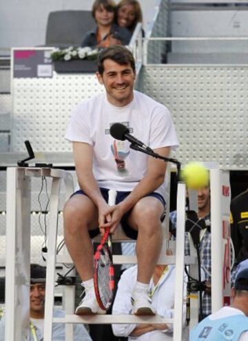 Iker Casillas durante los partidos benéficos del Charity Day, un acto a beneficio de las fundaciones del tenista Rafa Nadal  y el portero del Real Madrid Iker Casillas, que destinarán el dinero a niños desfavorecidos.