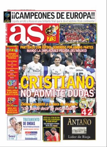 Portadas de la prensa mundial