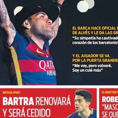 La prensa catalana despide a Alves y dice que Bartra renueva