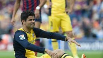 Momento en el que Diego Costa se lesiona en el Camp Nou.