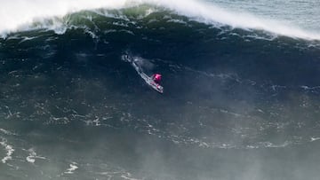 NAZARÉ, PORTUGAL - DECEMBER 13: Clement Roseyro of France surfs in Session One, Heat 2, Group B at the TUDOR NAZARÉ Big Wave Challenge on December 13, 2025 at Nazaré, Portugal. (Photo by Damien Poullenot/World Surf League)