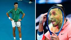 Novak Djokovic y Nick Kyrgios, durante el pasado Open de Australia.