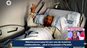 José Manuel Parada, desde la cama de un hospital tras ser operado de urgencia.