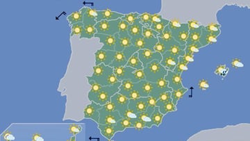 GRA013 MADRID, 09/10/2017.- Mapa significativo elaborado por la Agencia Estatal de Meteorología (AEMET) el 09/10/2017 válido para el 10/10/2017 de 12 a 24 horas. EFE