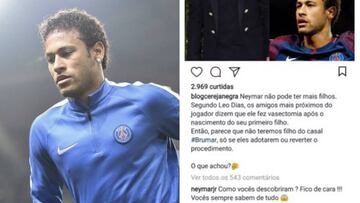 Neymar: el gran enfado del crack del PSG por el bulo de su vasectom&iacute;a. Foto: Instagram