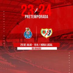 El Rayo hace oficial un nuevo amistoso ante el Oporto el 29 de julio