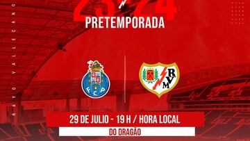 El Rayo hace oficial un nuevo amistoso ante el Oporto el 29 de julio