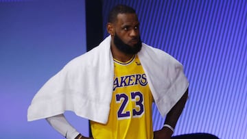 LeBron James, durante el primer partido de las finales de la Conferencia Oeste de los playoffs de la NBA 2020 que ha enfrentado a Los Angeles Lakers y a Denver Nuggets