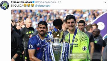 Courtois se marca un Piqué con Diego Costa: "Se queda"