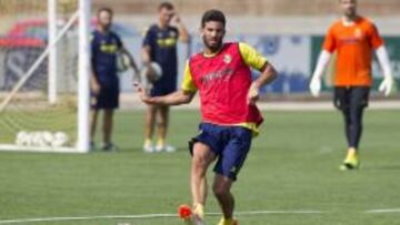 Mateo Musacchio, en un entrenamiento con el Villarreal.