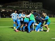 El Depor festeja el 1-2.