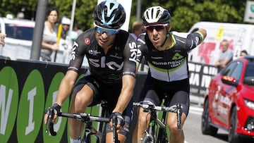 Mikel Landa y Omar Fraile ruedan escapados en la 11&ordf; etapa del Giro de Italia con final en Bagno di Romagna.