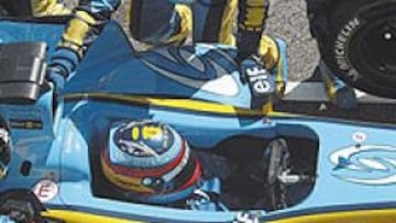 <b>EFICACIA EN BOXES</b>. La acertada estrategia y la rapidez en los repostajes y cambios de ruedas permitieron a Alonso recuperar posiciones.