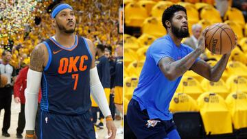 OKC: Paul George lamenta que Westbrook no tirara más y Carmelo descarta ser suplente