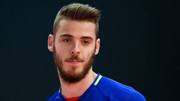 De Gea, en la conferencia de prensa.