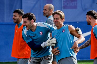 Marcos Llorente durante el entrenamiento. 
