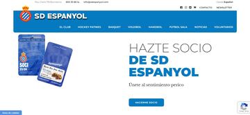 Portada de Seccions Deportives Espanyol, a la que se accede desde la web oficial del Espanyol.