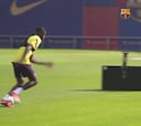 Las imágenes de la primera práctica de Dembélé tras su lesión
