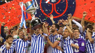 La Real Sociedad ganó la Copa del Rey en 2021 all Athletic en La Cartuja, una edición sin público en las gradas por la pandemia.